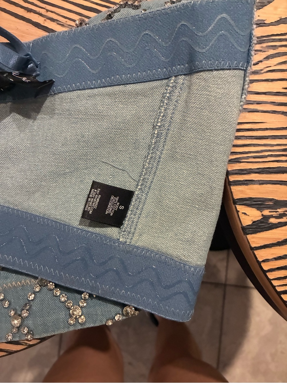 Women’s Embellished Light Blue Jeans Skirt